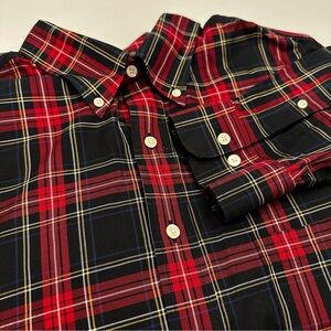 Brooks Brothers 1818 Red Black Plaid Men's 1XL Tall Shirt
